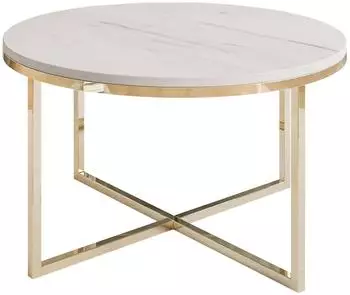 Lookway Ciri-X Levanto runder Couchtisch, Holzwerkstoff, goldfarben (800001175660)