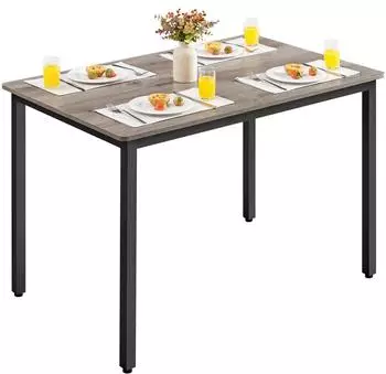 Vasagle Esstisch 70x110x77cm, greige meliert, mattschwarz