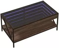 vidaXL Couchtisch mit Infinity-LED Braun Eichen-Optik 90x50x38 cm