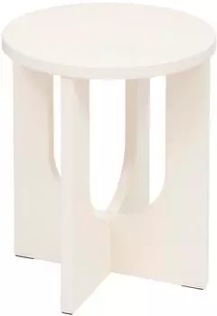 Atmosphera Bloom Beistelltisch rund, Holz, elfenbein, 50,5x40cm