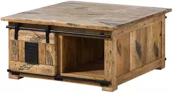Massivmoebel24 Railway Couchtisch Mango 90x90x45cm, natur lackiert (09-200-772-0106)