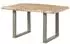 Massivmoebel24 Freeform 5 Baumkantentisch Mangoholz beige, U-Beine silber 160x90x77 (09-106-844-4902)