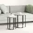vidaXL Beistelltisch-Set mit Regal, 2er-Set, grau Sonoma, Holzwerkstoff und Metall (869717)