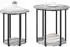 vidaXL Beistelltisch-Set mit Regal, 2er-Set, grau Sonoma, Holzwerkstoff und Metall (869717)