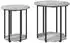 vidaXL Beistelltisch-Set mit Regal, 2er-Set, grau Sonoma, Holzwerkstoff und Metall (869717)