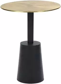 Beliani Tanami Beistelltisch Aluminium rund, gold/schwarz (Tanami)
