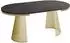 WFL GROUP Naro Esstisch rund ausziehbar 120-200cm, Marmor Schwarz, Metallbeine Gold (800001517272)