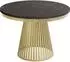 WFL GROUP Naro Esstisch rund ausziehbar 120-200cm, Marmor Schwarz, Metallbeine Gold (800001517272)