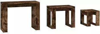 vidaXL Satztische 3 Stk. Räuchereiche Holzwerkstoff (815222)