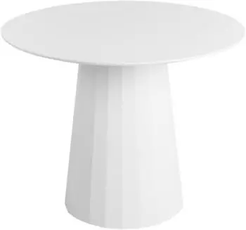 Beliani Plato Runder Esstisch, MDF & Stahl, wei&szlig;, 100cm (Plato)