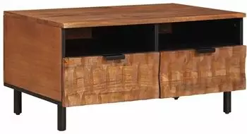 vidaXL Couchtisch mit Schublade, Massivholz Mango, braun, 80x54x40cm (4017913)