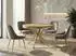 WFL GROUP Dina runder Esstisch ausziehbar, Lancelot Eiche, goldene Metallbeine, 100–180cm (800000561236)
