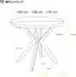 WFL GROUP Dina runder Esstisch ausziehbar, Lancelot Eiche, goldene Metallbeine, 100–180cm (800000561236)