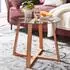 Finebuy Couchtisch FB31294 rund, Eiche Massivholz/Glas, 58x58x47cm (FB31294)