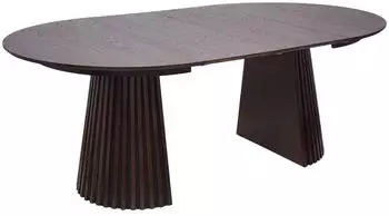 ebuy24 Osaka Esstisch mit Auszug, rund, Eiche Furnier smoked, &Oslash;120-200cm (46-2203001)