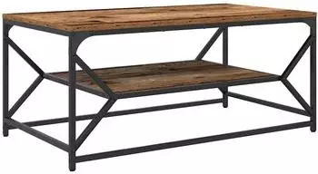 vidaXL Couchtisch mit Regal, Altholz-Optik, 90x50x40cm (868235)