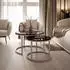 Lookway Couchtisch Ciri 2-in-1, rund, Holzwerkstoff, kaschmir/schwarz hochglanz (800001175987)
