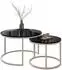 Lookway Couchtisch Ciri 2-in-1, rund, Holzwerkstoff, kaschmir/schwarz hochglanz (800001175987)
