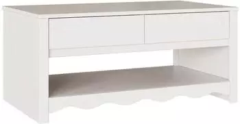 vidaXL DRAMMEN Couchtisch wei&szlig;, Massivholz Kiefer, 99x55x45cm (42003045)