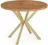 WFL GROUP Flora ausziehbarer runder Esstisch, Lancelot Eiche, goldene Metallbeine, ⌀100-180cm (800000561379)