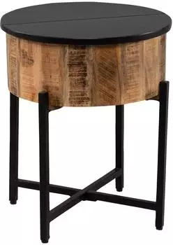 M2 Kollektion Fabio Beistelltisch Mangoholz massiv, klappbar, &Oslash; 45cm (338706)