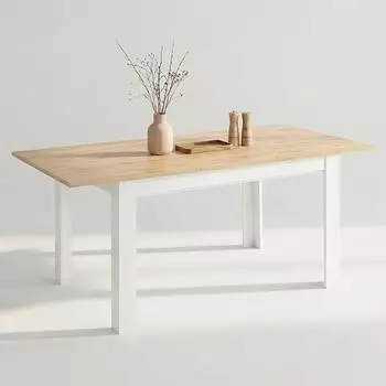 Homestyle4u Esstisch ausziehbar 135&ndash;284cm, wei&szlig;/Wotan Eiche (3193)