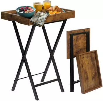 Relaxdays Klapptisch Industrial, Metall & Holzwerkstoff, 48x70x36cm