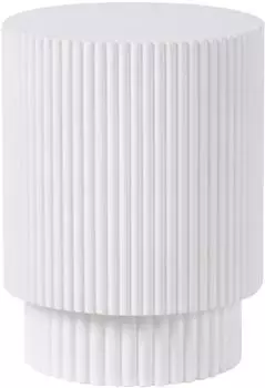 Beliani Biccari runder Beistelltisch MGO Glasfaser wei&szlig; (504294)