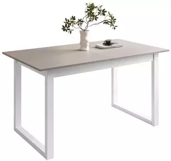 Lookway Arton II ausziehbarer Esstisch 140-195cm, Kaschmir/Wei&szlig;metall (800000920829)