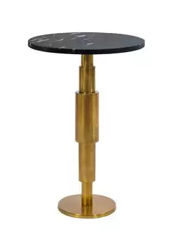 Wohnling Beistelltisch rund, Marmor-Tischplatte, Aluminium-Gestell (WL7.371)