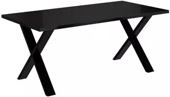 ALTDECOR KLYN Esstisch 160x90x75cm, schwarz hochglanz, X-Form (800000514711)