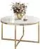 Lookway Ciri-X Couchtisch rund, weiß hochglanz, goldfarben, ⌀70cm (800001175737)