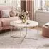 Lookway Ciri-X Couchtisch rund, weiß hochglanz, goldfarben, ⌀70cm (800001175737)