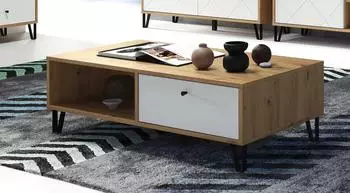 trendteam Touch Couchtisch Artisan Eiche/wei&szlig;, 110x37x60cm (210211307)