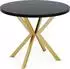 WFL GROUP Flora Esstisch rund ausziehbar, schwarz, goldene Metallbeine, ⌀120-200cm (800000561459)