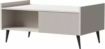 WFL GROUP Arysa Couchtisch rechteckig, beige Kaschmir, Metallf&uuml;&szlig;e (800001608715)