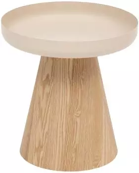Atmosphera Hercyna Beistelltisch rund, Stahl und Holz, beige, Ø40x42cm