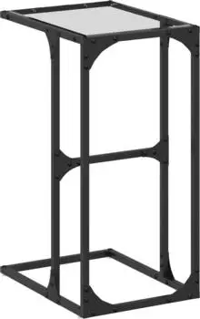vidaXL Beistelltisch mit Glasplatte, Stahl, transparent, 40x30x61,5cm (846036)