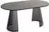 WFL GROUP Naro Esstisch rund ausziehbar, Beton-Optik dunkelgrau, schwarze Metallbeine, 120–200cm (800001124244)