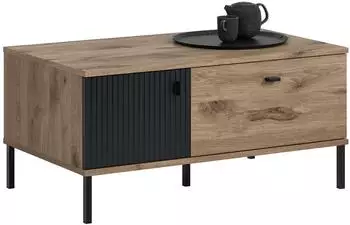 xonox.home Chess Couchtisch Nox Oak / schwarz, 100x48x60cm