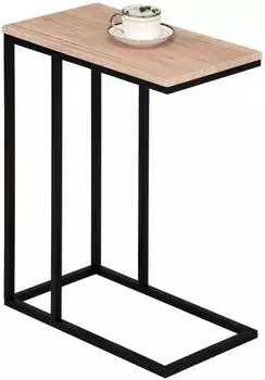 Idimex Debora Beistelltisch C-Form, Wildeiche, Metallgestell schwarz (Debora)