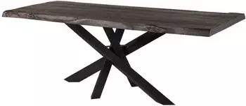Massivmoebel24 Freeform 5 Baumtisch Mango 220x100cm grau lackiert, Mikado-Beine anthrazit matt (09-112-844-2235)