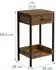 Relaxdays Beistelltisch Industrial mit Schublade & Ablage, braun/schwarz
