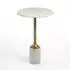 Wohnling Beistelltisch Marmor weiß, rund 37cm, Aluminium gold (WL7.477)