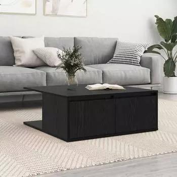 vidaXL Couchtisch Holzwerkstoff schwarz Eichen-Optik 80x80x31cm (875488)