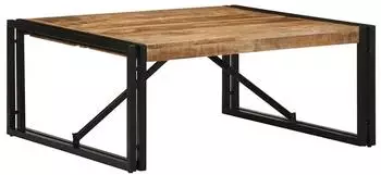 vidaXL Couchtisch 80x80x35cm raues Mango-Massivholz, braun (4016670)