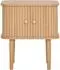 ebuy24 Nikko Beistelltisch mit Jalousietüren, eichefarben, MDF, 45x50,5x40cm