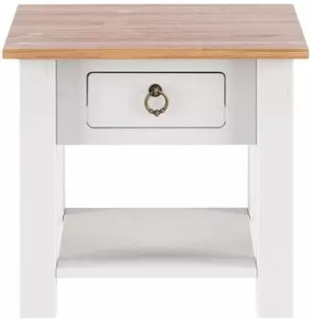 Mid.you Ines Couchtisch Kiefer wei&szlig;/honig, 1 Schublade (106162)