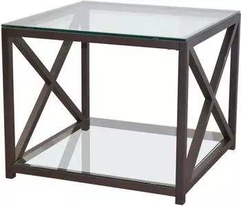 HOFMANN LIVING AND MORE Clara Beistelltisch braun, Klarglas, 80x60x50cm (40443957-0)