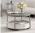 Vasagle Couchtisch rund mit Stoffkorb, Metallgestell